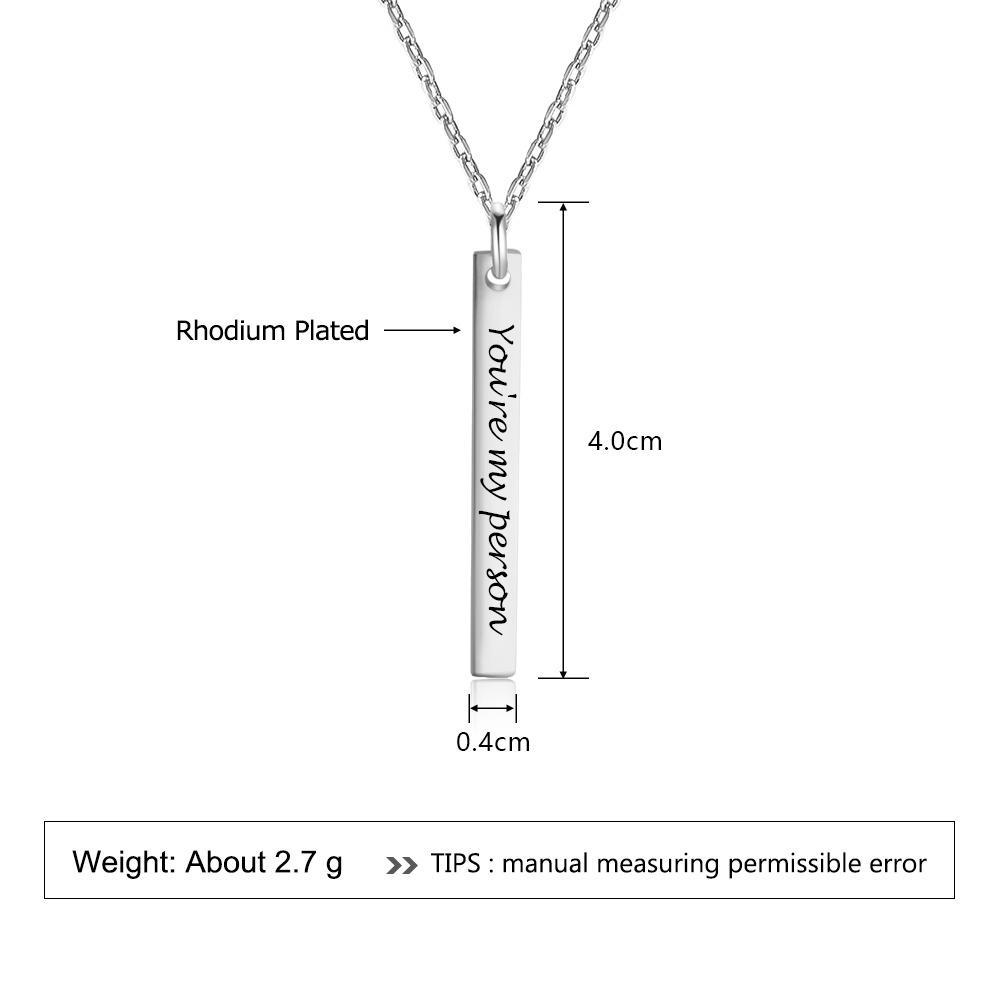 You're My Person Custom Engraving Bar Necklace-Jessemade AU