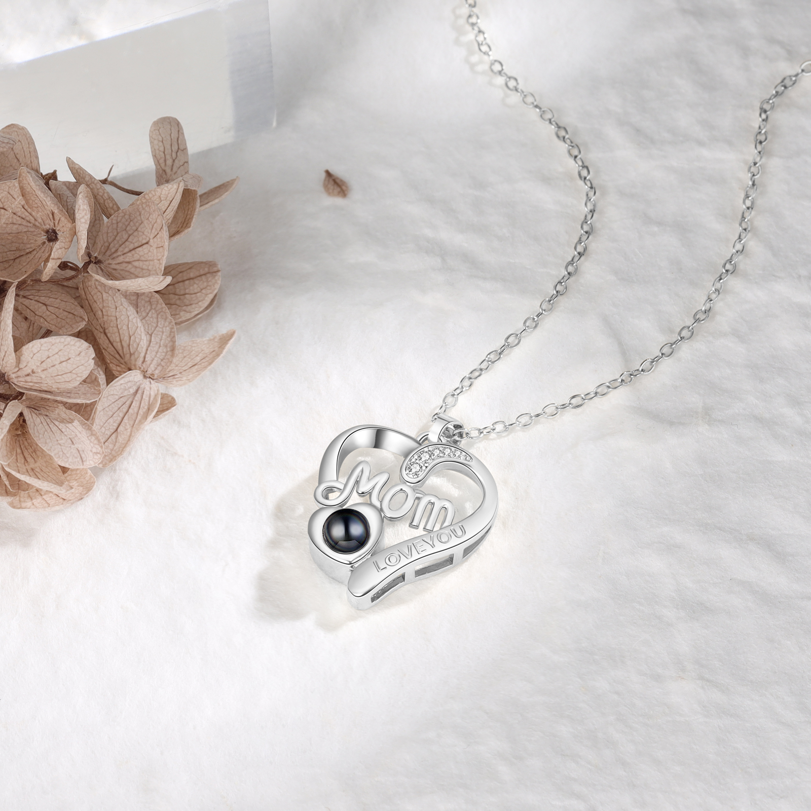 Personalised Mom Heart Projection Necklace Customised Photo Necklace for Her Mother's Day Gift Ideas-Jessemade AU