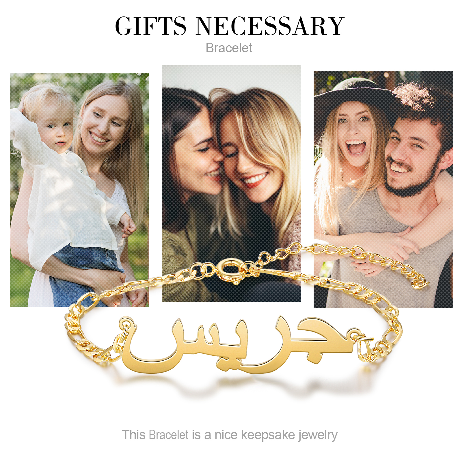 Personalised Arabic Bracelet Custom 1 Name Bracelet Gift For Women-Jessemade AU