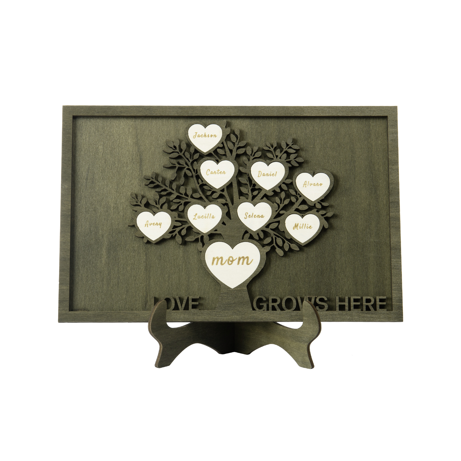 Family Tree Wood Frame Personalised Family Tree Sign Custom 9 Names Plaque-Jessemade AU