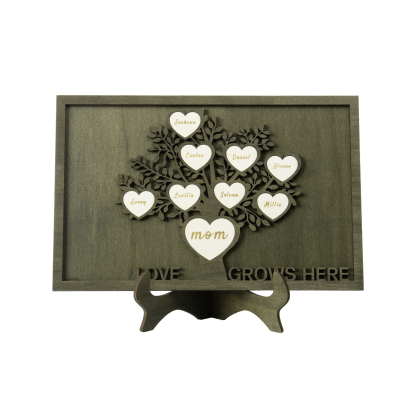 Family Tree Wood Frame Personalised Family Tree Sign Custom 9 Names Plaque-Jessemade AU