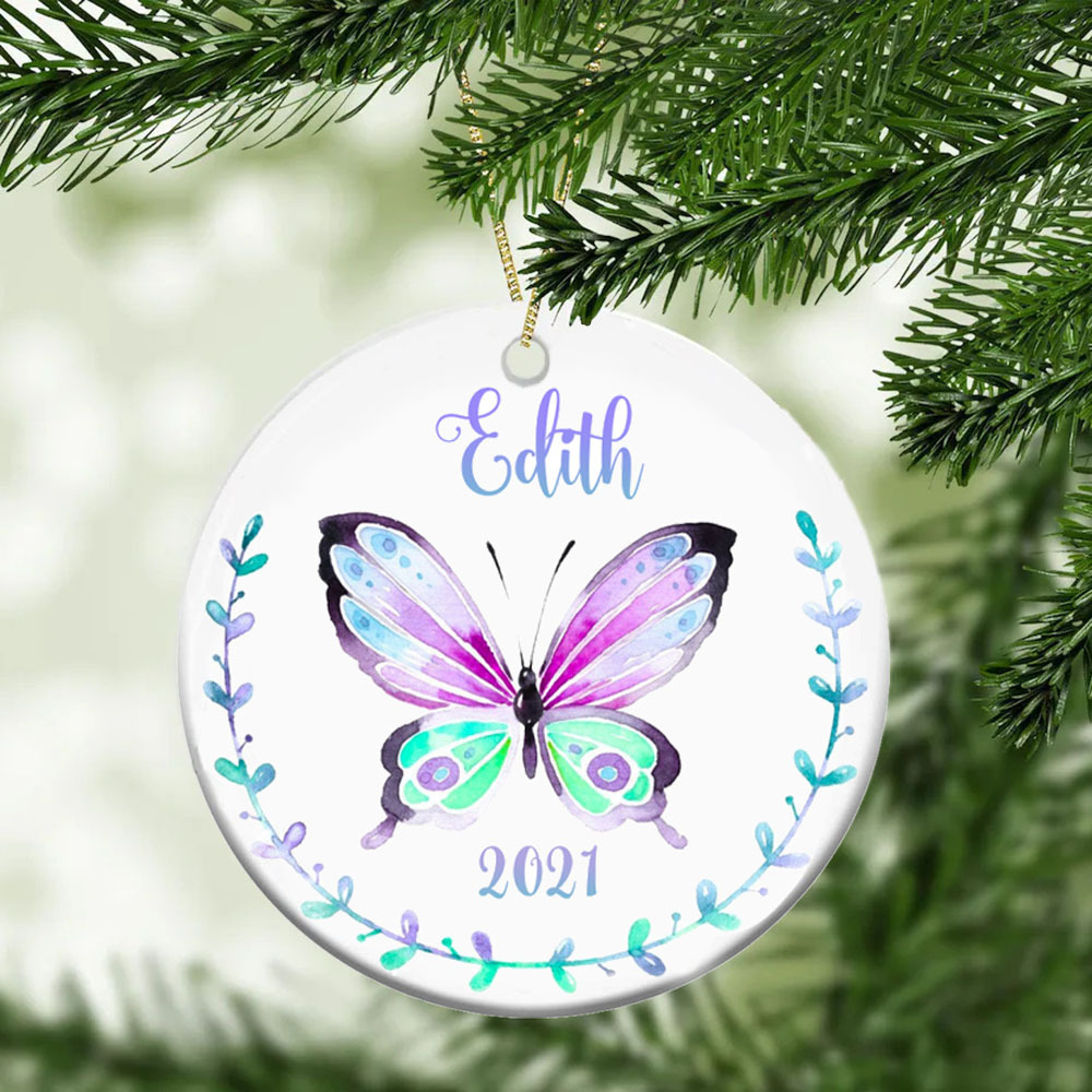 Personalised Butterfly Ornament Custom Name Memorial Ornament-Jessemade AU