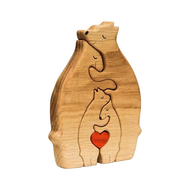Personalised Wooden Bears Family Puzzle Custom 4 Names Gifts for Family-Jessemade AU