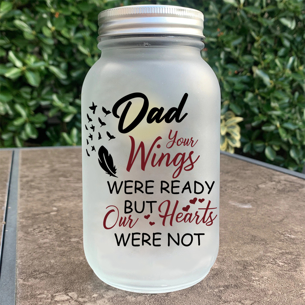 Memorial Jar Night Light "Your Wings Were Ready But Our Hearts Were Not" Memorial Bottle Solar Light-Jessemade AU