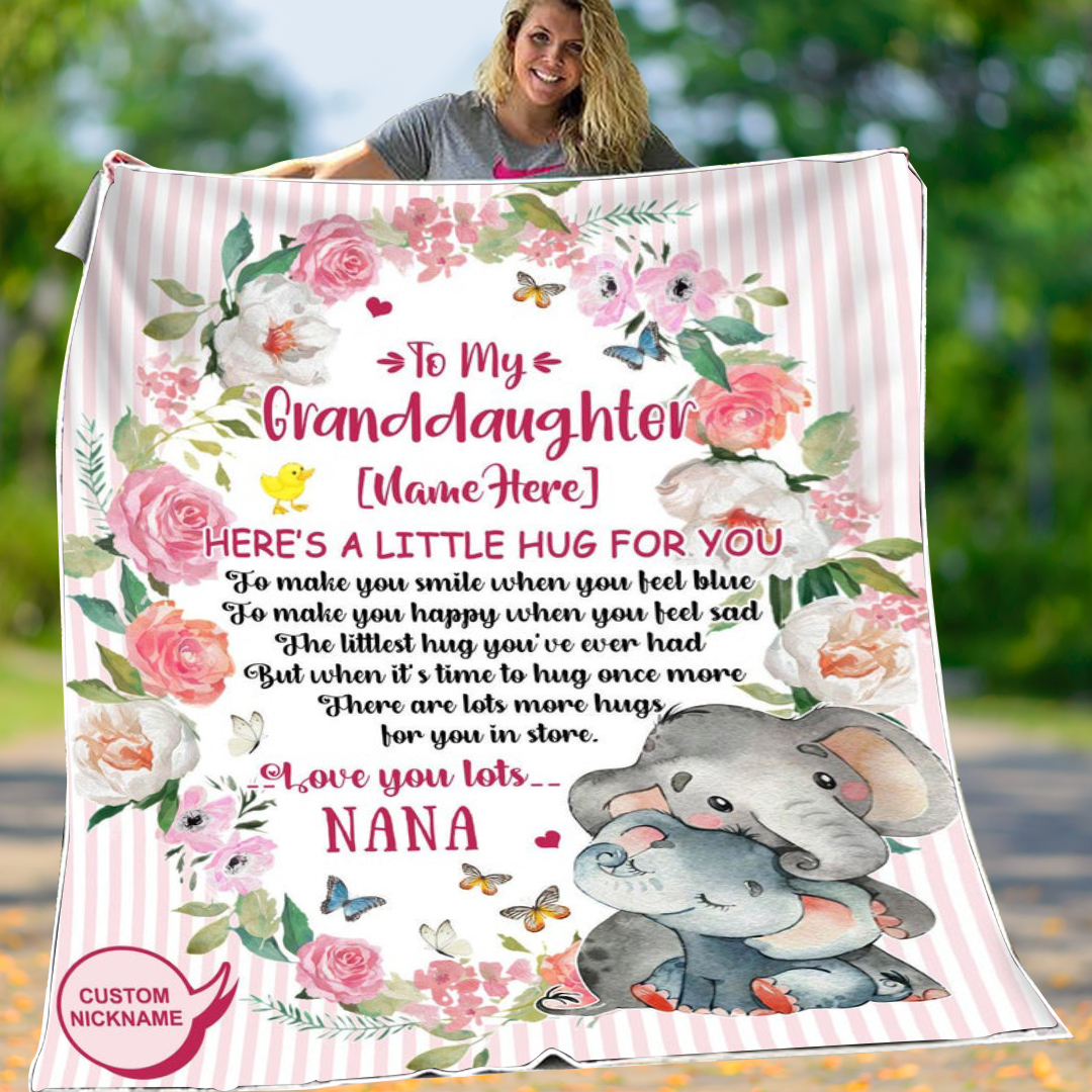 To My Granddaughter-Personalised Fleece Blanket-Jessemade AU
