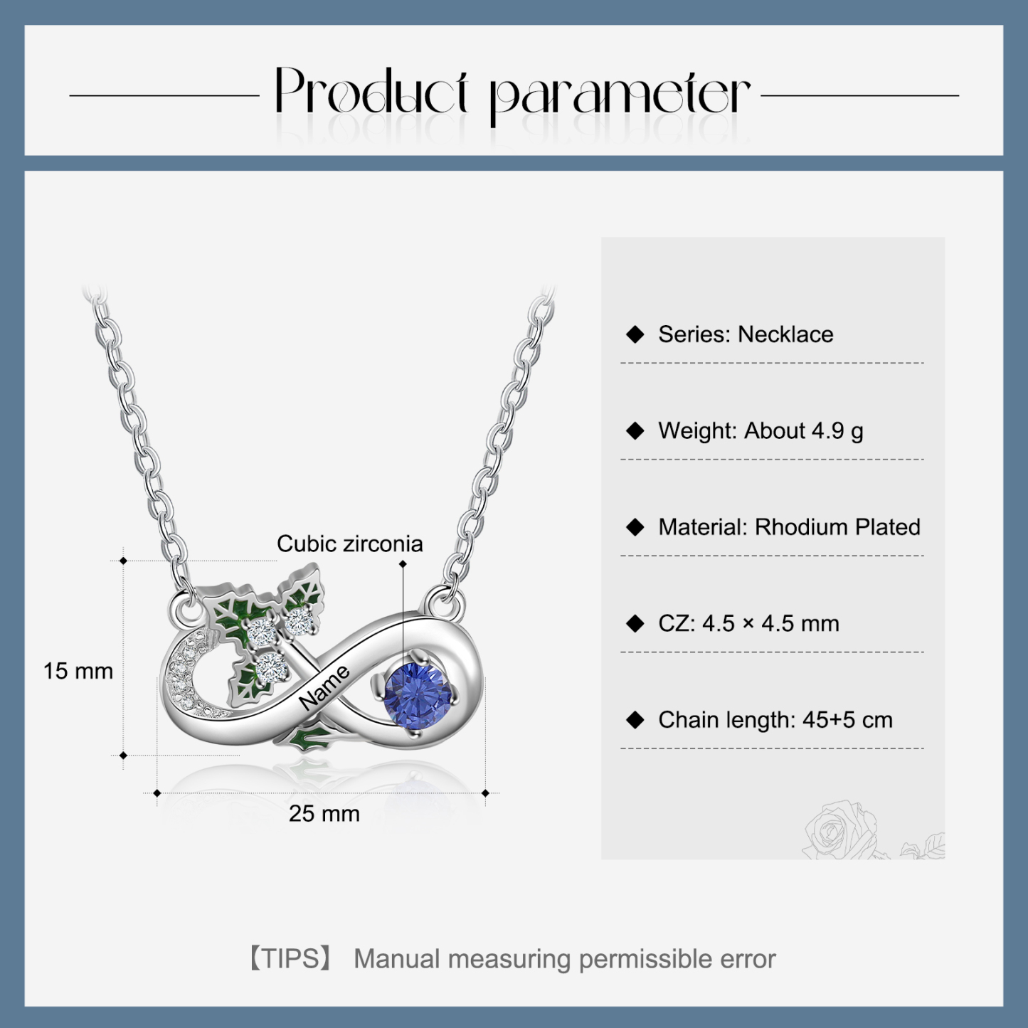 Personalised December Birthflower Necklace With Birthstone Gift For Women-Jessemade AU