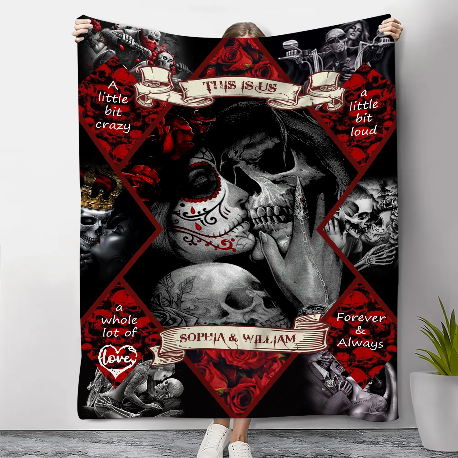 Personalised Couple Blanket Customised 2 Names Blanket Valentine's Day Anniversary Gift for Couples-Jessemade AU