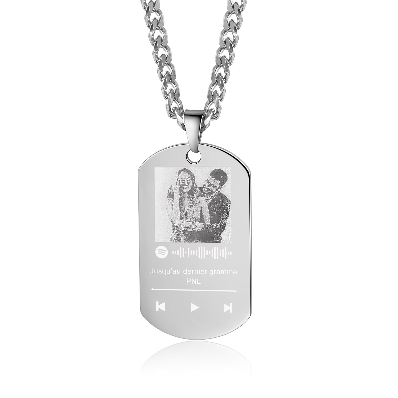 Personalised Spotify Code Tag Necklace Custom Spotify Scan Code Tag Necklace-Jessemade AU