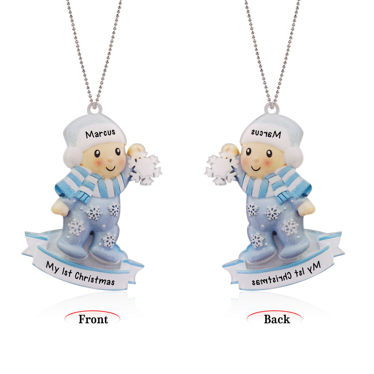 My First Christmas Personalised Acrylic Christmas Ornament Customised Name & Text Hanging Ornaments Christmas Gift for Boys Girls Babies-Jessemade AU