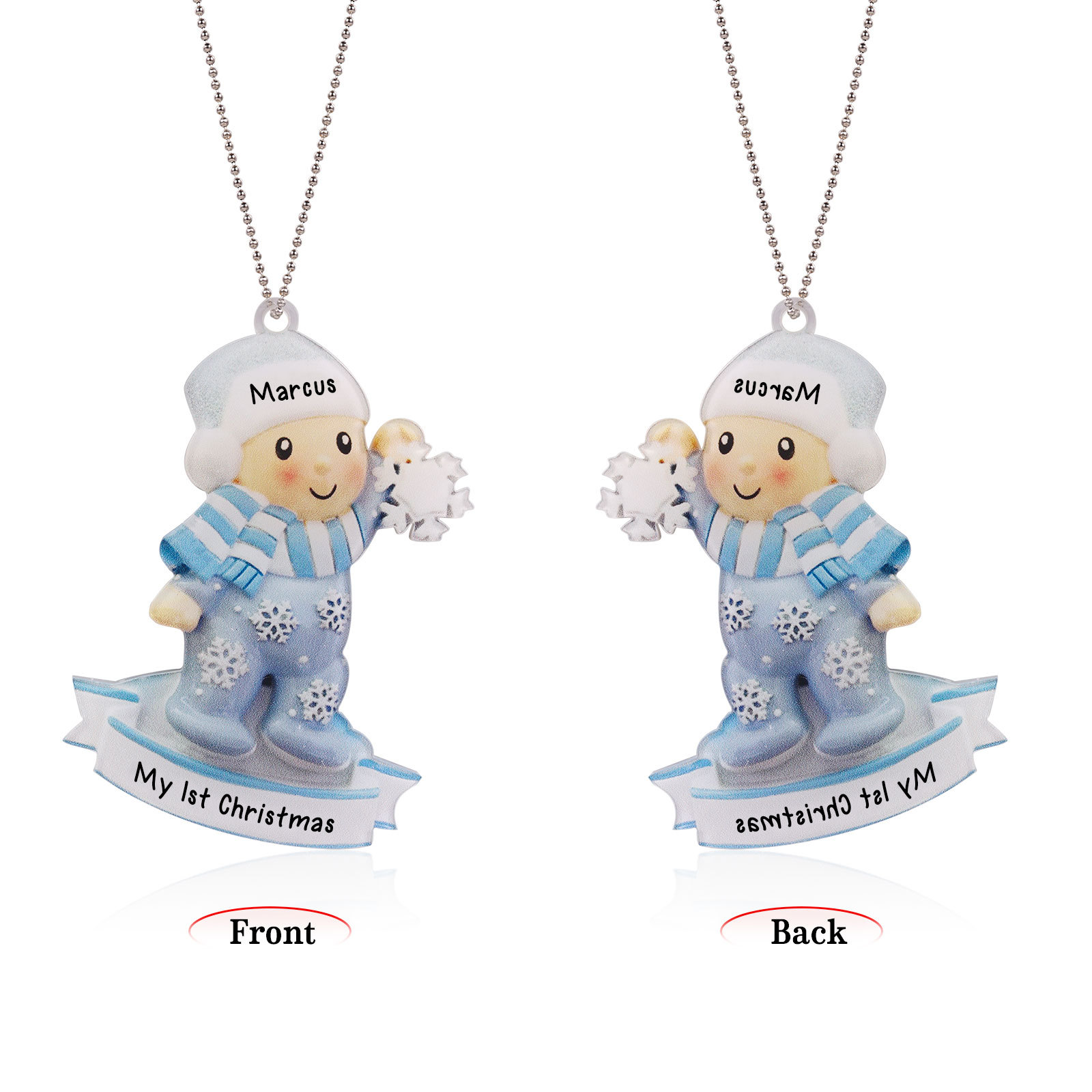 My First Christmas Personalised Acrylic Christmas Ornament Customised Name & Text Hanging Ornaments Christmas Gift for Boys Girls Babies-Jessemade AU