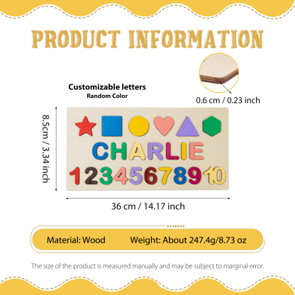 Personalised Kid's Wooden Name Alphabet Puzzle Toy for Toddlers Early Learning Child Toy-Jessemade AU