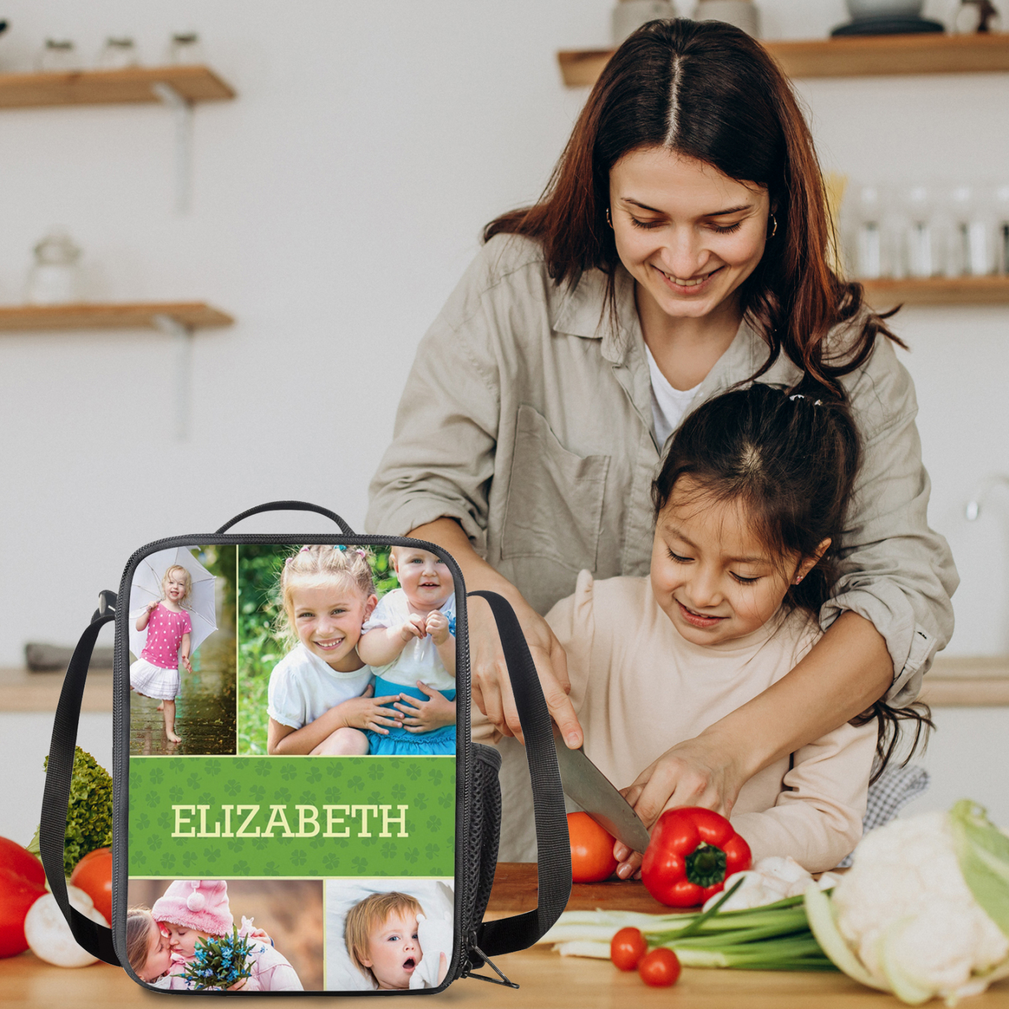 Custom Name and Photos Lunch Bag Personalised Lunch Box Gifts for Kids-Jessemade AU