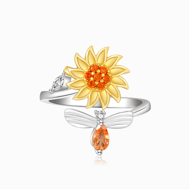 To My Granddaughter Sunflower Fidget Ring "You Are My Sunshine"-Jessemade AU