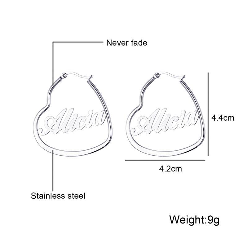 Personalised Heart Name Earring Customised Name Earrings Gifts for Her-Jessemade AU