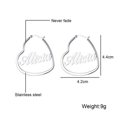 Personalised Heart Name Earring Customised Name Earrings Gifts for Her-Jessemade AU