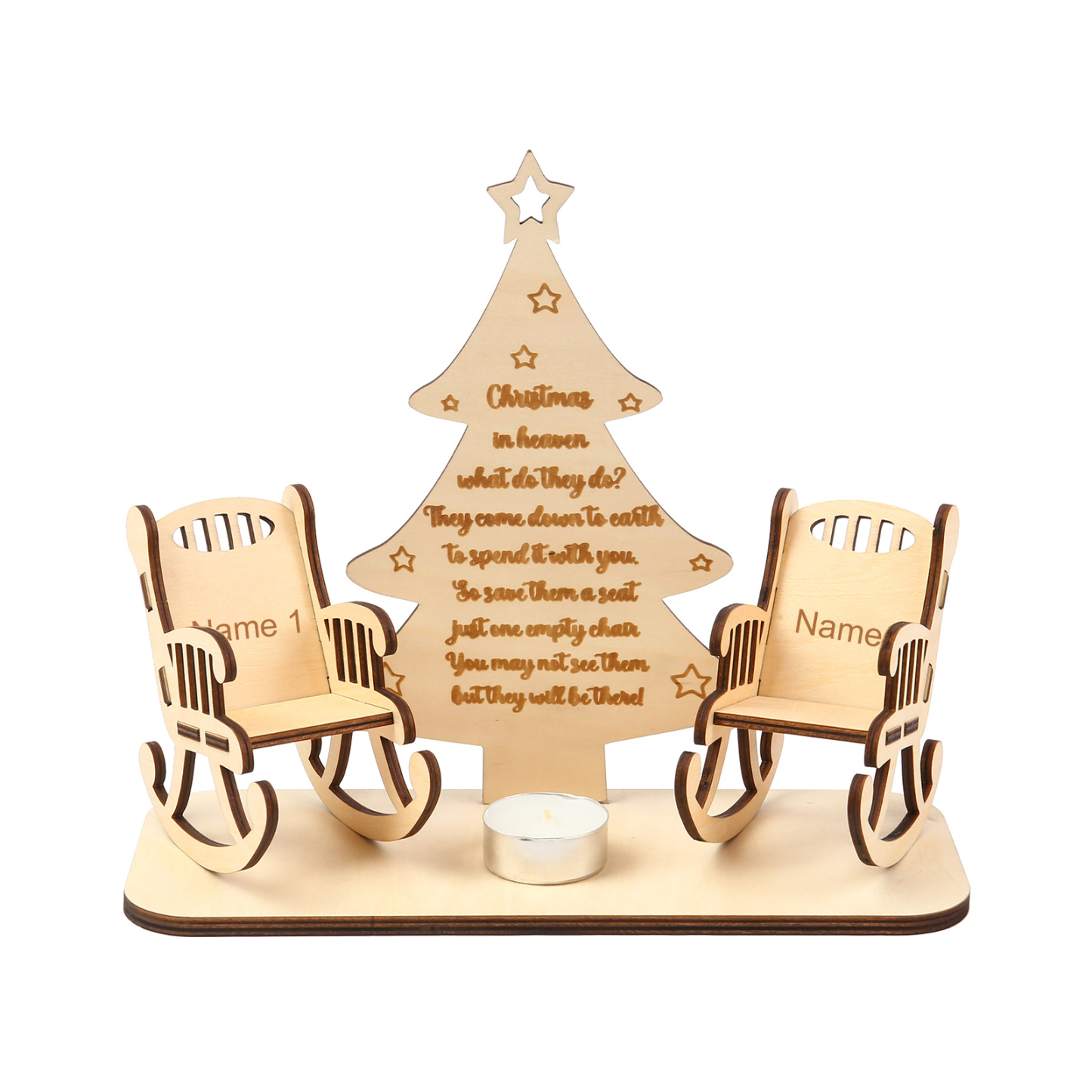 Christmas in Heaven Rocking Chair Ornament Custom 2 Names Memorial Gifts-Jessemade AU