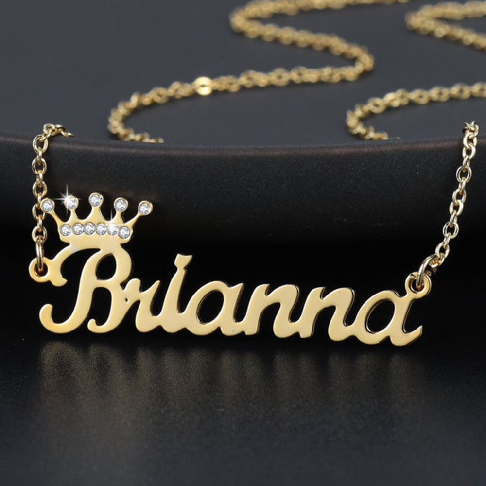Personalised Crown Necklace Custom 1 Name Necklace Gift For Women-Jessemade AU