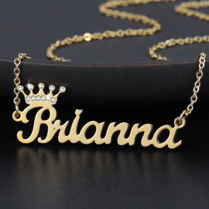Personalised Crown Necklace Custom 1 Name Necklace Gift For Women-Jessemade AU