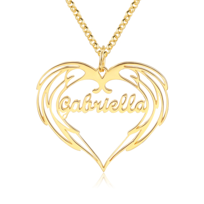 Personalised Wings Necklace Custom 1 Name Necklace Gift For Her-Jessemade AU
