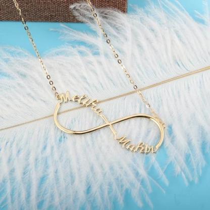 Personalised Infinity Necklace Custom 2 Names Necklace Gift For Women-Jessemade AU
