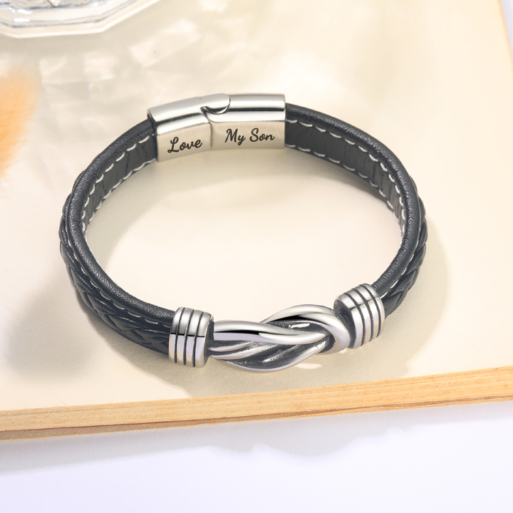 Mother and Son Infinity Knot Leather Bracelet Inspirational Christmas Gifts For Son