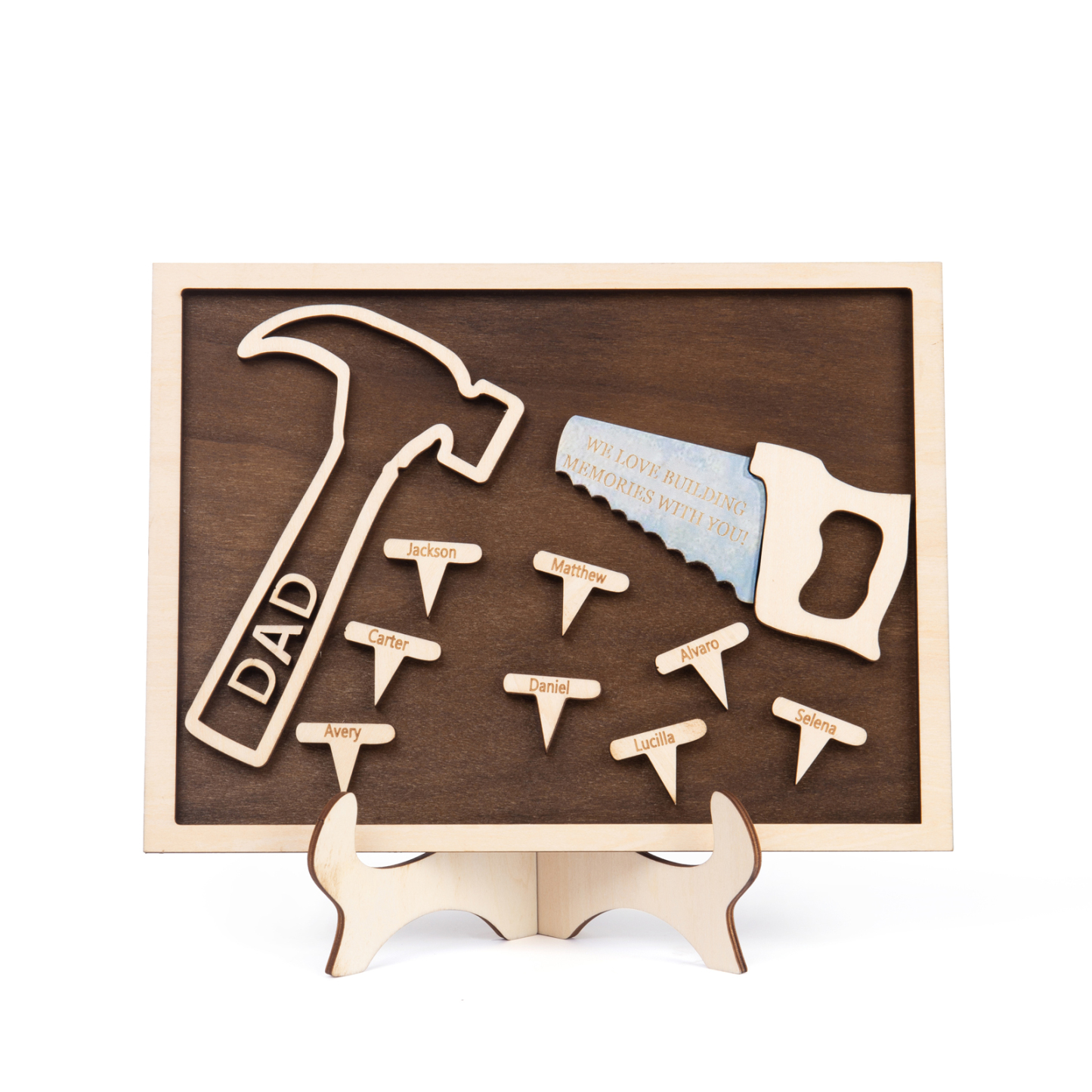 Dad Tool Set Wood Signs Custom 8 Names Father’s Day Handyman Construction Dad Sign-Jessemade AU