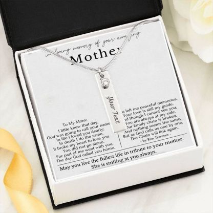 Personalised Bar Necklace With 1 Birthstone Bar Necklace For Mother-Jessemade AU