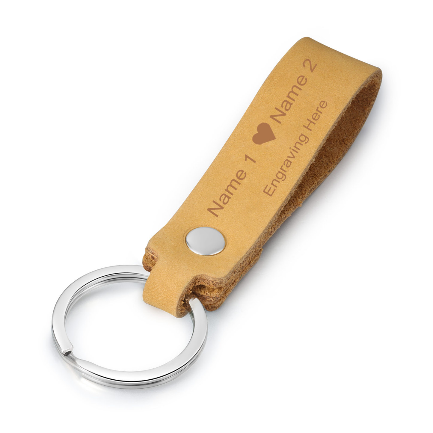 Personalised Leather Keychain Customised with 2 Names & Text Keyring Couple Keychain Gift for Him/her-Jessemade AU