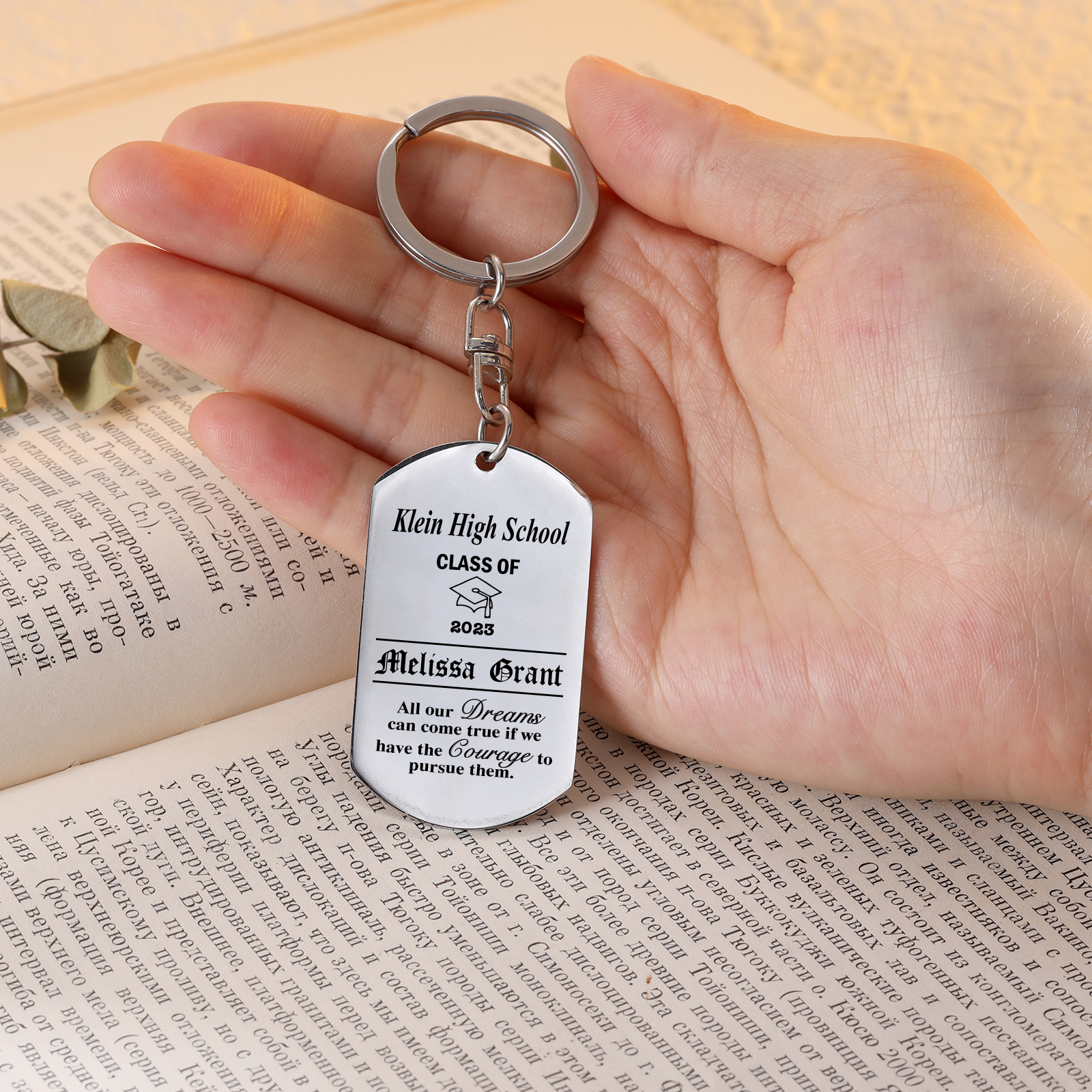 Custom Photo Keychain Class of 2024 Graduation Keyring
