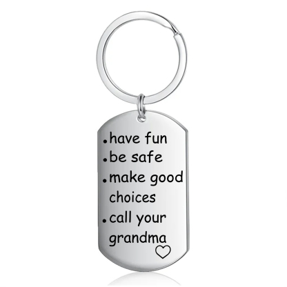 Have Fun Be Safe Make Good Choices Keychain Customised Text Stainless Steel Keyring Gifts for Kids-Jessemade AU