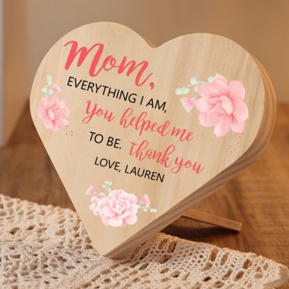 To My Mom Personalised Wooden Heart Keepsake Desktop Ornament "For all the times I forgot to thank you" Mothers Gifts-Jessemade AU