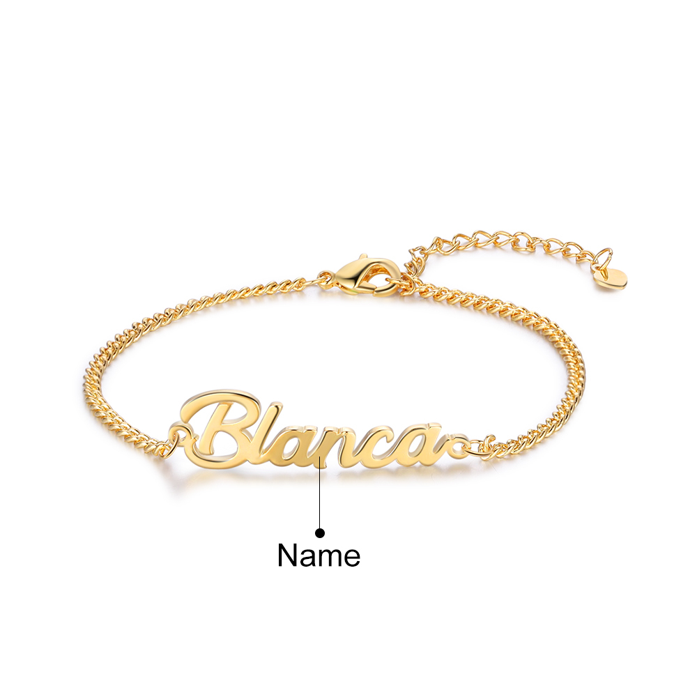 Personalised Bracelet Custom 1 Name Bracelet Gift For Women-Jessemade AU
