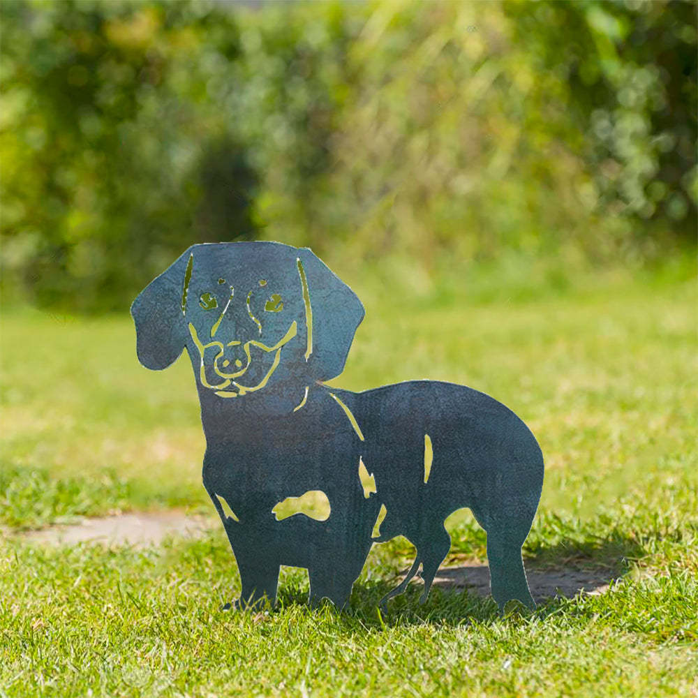 Dachshund Metal Dog Silhouette Garden Yard Decoration-Jessemade AU