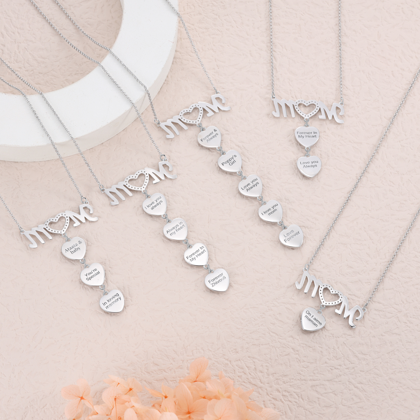 Mother's Day Gifts Personalised Mom Necklace Custom 5 Photos Heart Necklace for Mom-Jessemade AU
