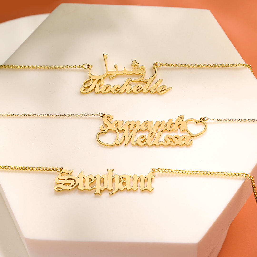 Personalised Heart Necklace Custom 2 Names Necklace Gift For Women-Jessemade AU