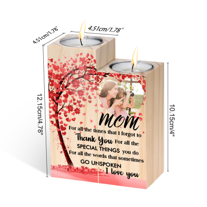 Personalised Photo Candle Holder Wooden Candlestick Gifts For Mom - For All The Times I Forgot To Thank You-Jessemade AU