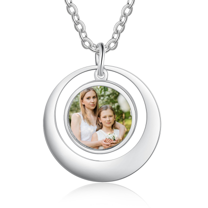 Personalised Family Circles Necklace Engraved Name Photo Necklace Gifts for Her-Jessemade AU
