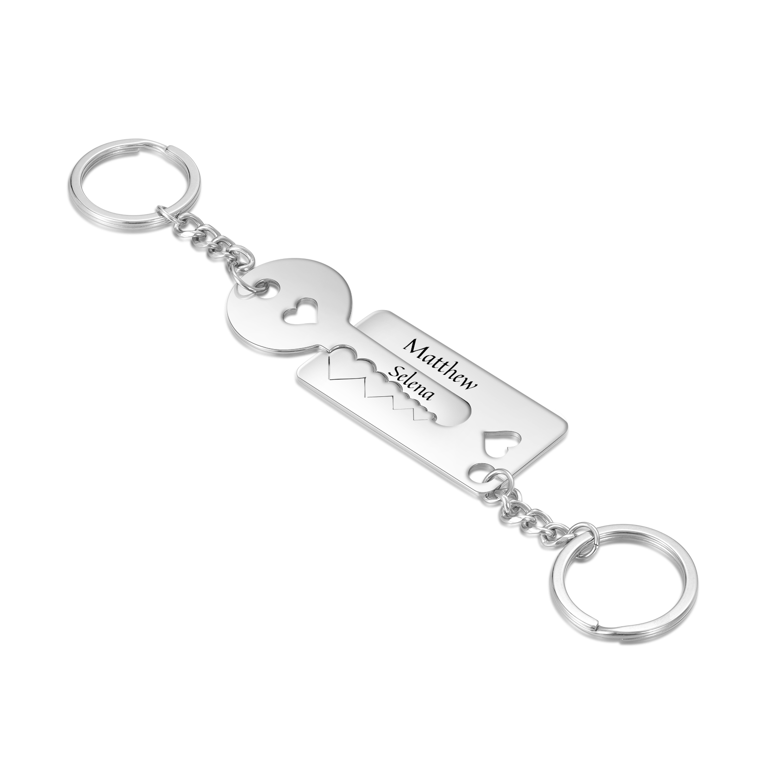 Personalised Couple Keychain Set Customised 2 Names Keyring Stainless Steel Keychains Gifts for Him/Her-Jessemade AU
