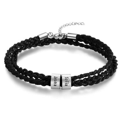 Personalised Men's Bracelets Charm Bracelet Gift for Dad-Jessemade AU