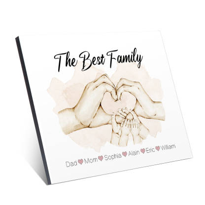 Personalised Heart Holding Hands Picture Board Custom 6 Names Family Keepsake Wood Signs Photo Frame-Jessemade AU