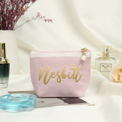 Personalised Name Cosmetic Bag Custom Makeup Bag Zipper Storage Bag Gifts for Ladies Girls-Jessemade AU