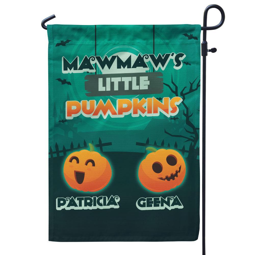 Personalised Halloween Garden Flag Custom 2 Names Flag "Grandma's Little Pumpkins"-Jessemade AU