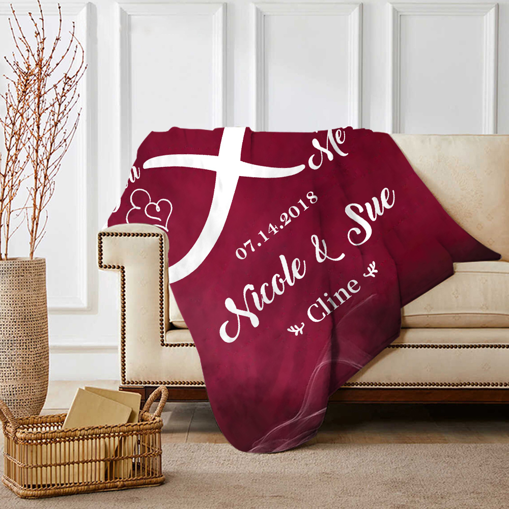 Personalised Couple Blanket Customised 2 Names & Date Blanket Gift for Him/Her - You Are The Best Part Of My Life-Jessemade AU