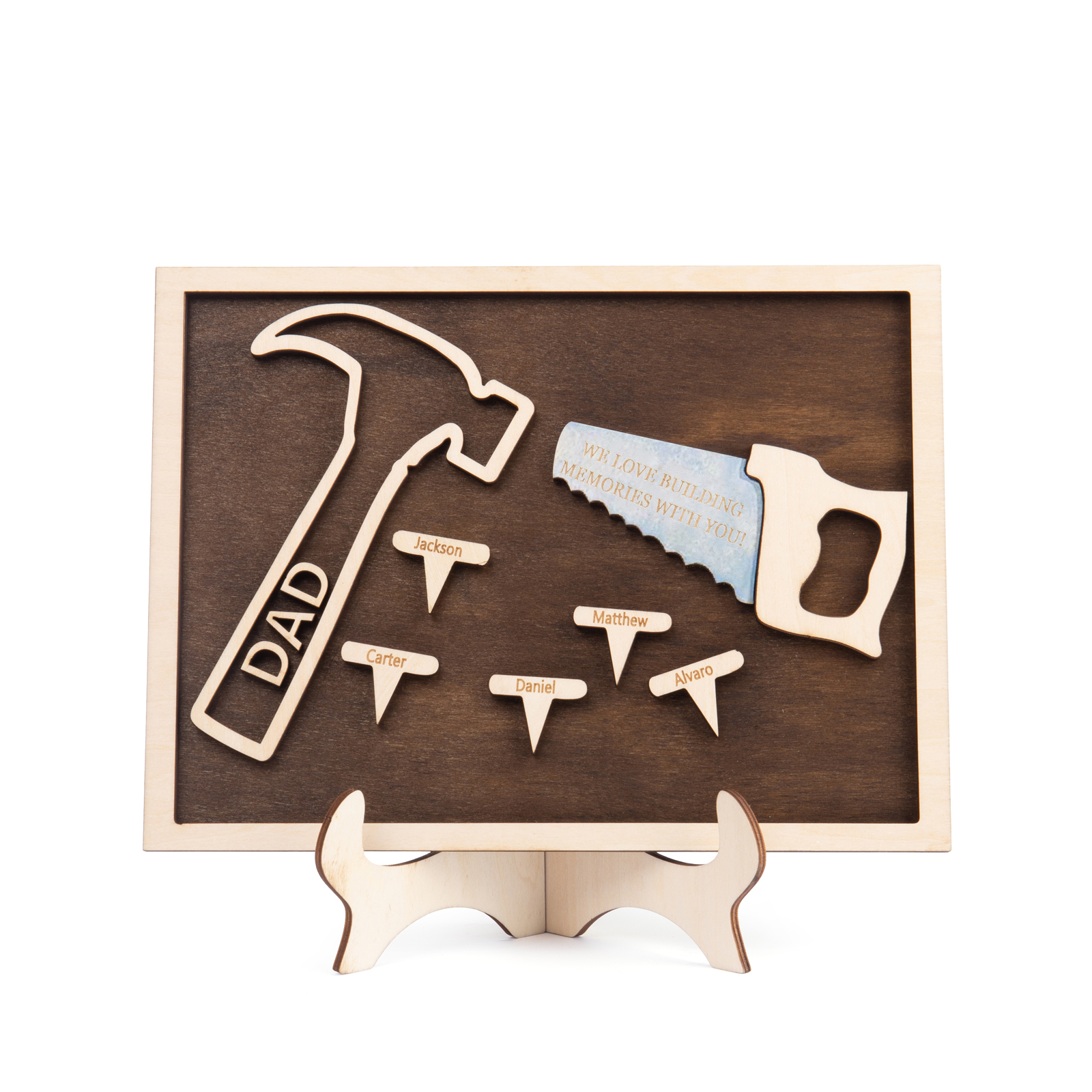 Dad Tool Set Wood Signs Custom 5 Names Father’s Day Handyman Construction Dad Sign-Jessemade AU