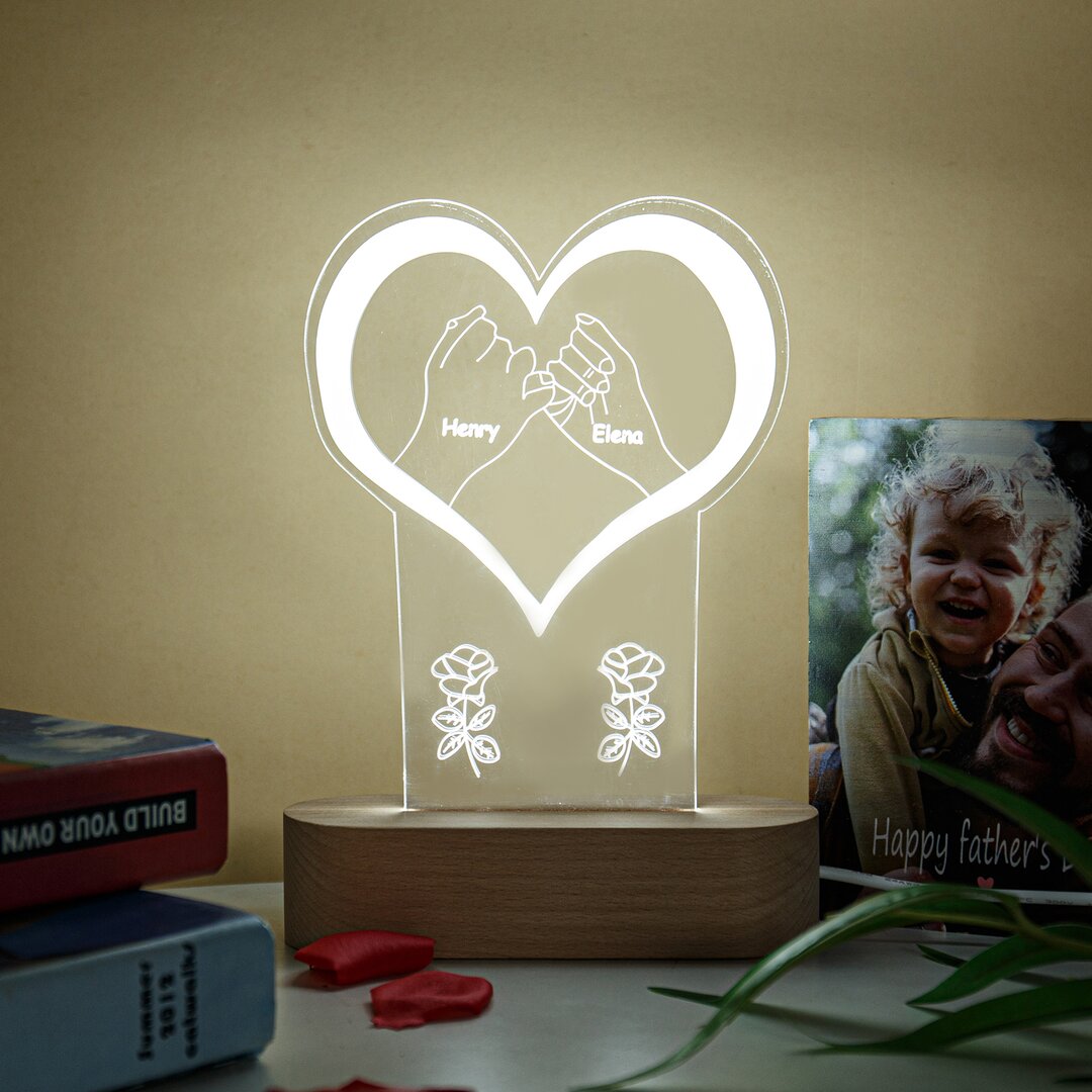 Customised heart-hands Night Light Home Decoration Gifts-Jessemade AU