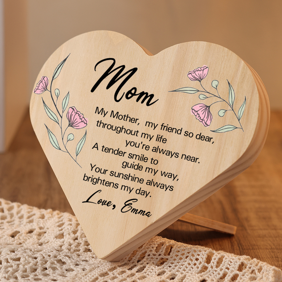 To My Mom Personalised Wooden Heart Keepsake Desktop Ornament "For all the times I forgot to thank you" Mothers Gifts-Jessemade AU