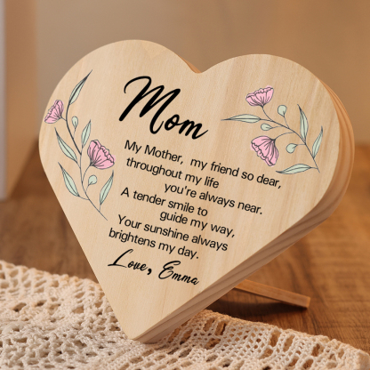 To My Mom Personalised Wooden Heart Keepsake Desktop Ornament "For all the times I forgot to thank you" Mothers Gifts-Jessemade AU