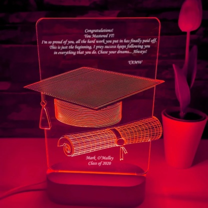 Graduation Gifts Personalised 7 Colours Changing Bachelor Cap Night Light-Jessemade AU