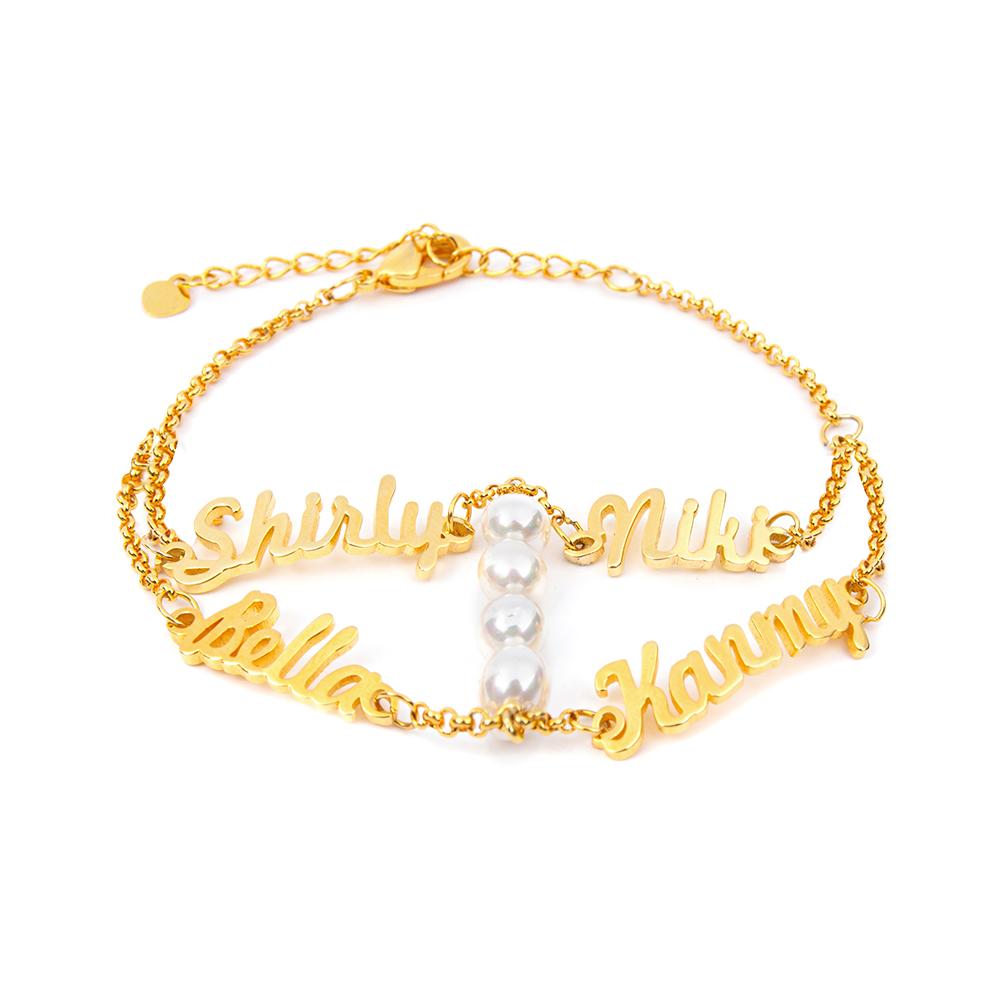 Personalised Bracelet Custom 4 Names Bracelet Gift For Her-Jessemade AU