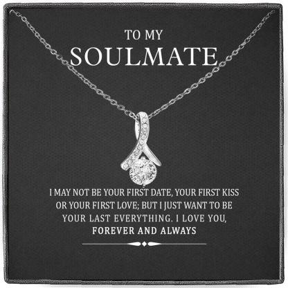 To My Soulmate, Knot Necklace with Message Card, "I will always love you" Inspirational Gifts for Lover-Jessemade AU